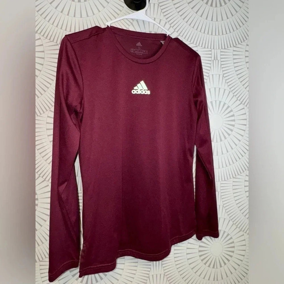 Adidas Women’s Size Small Burgundy Athletic Shirt - Picture 1 of 5